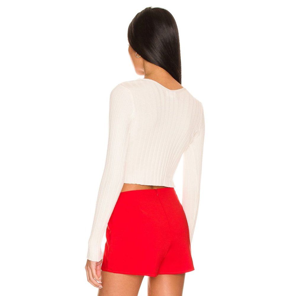 superdown White Ribbed Sweater - Picture 3 of 4